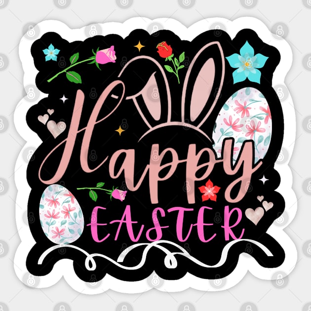 Happy Easter Bunny Rabbit Face Funny Easter Day Sticker by MetAliStor ⭐⭐⭐⭐⭐